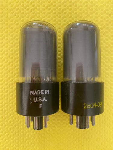 Matched Pair Raytheon 6V6 6V6GT Vacuum Tubes Valves Gray Glass