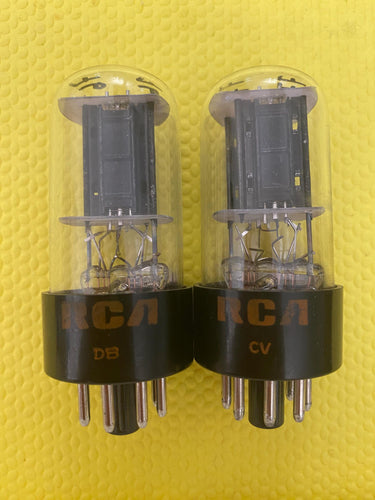 Matched Pair RCA 12SN7 12SN7GTA Vacuum Tubes Valves Black Plate NOS NIB