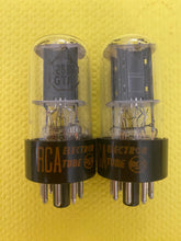 Load image into Gallery viewer, Matched Pair RCA 12SN7 12SN7GTA Vacuum Tubes Valves Black Plate NOS NIB
