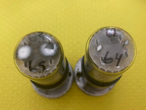 Matched Pair General Electric GE 12SN7 12SN7GT Vacuum Tubes Valves Copper Support Rods