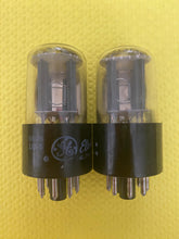 Load image into Gallery viewer, Matched Pair General Electric GE 6SN7 6SN7GTB Vacuum Tubes Valves Copper Support Rods

