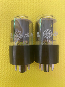 Matched Pair General Electric GE 6SN7 6SN7GTB Vacuum Tubes Valves Phono Preamp Grade Copper Support Rods Top Filament NOS NIB