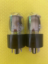 Load image into Gallery viewer, Matched Pair General Electric GE 6SN7 6SN7GTB Vacuum Tubes Valves Phono Preamp Grade Copper Support Rods Top Filament NOS NIB
