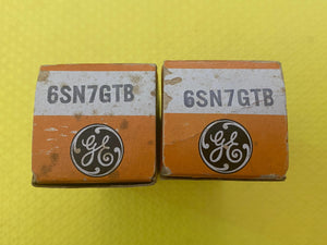 Matched Pair General Electric GE 6SN7 6SN7GTB Vacuum Tubes Valves Phono Preamp Grade Copper Support Rods Top Filament NOS NIB