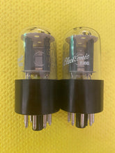Load image into Gallery viewer, Matched Pair General Electric GE 6SN7 6SN7GTB Vacuum Tubes Valves Phono Preamp Grade Copper Support Rods Top Filament NOS NIB
