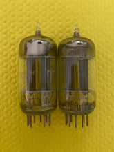 Load image into Gallery viewer, Matched Pair RCA 5963 12AU7 12AU7A Vacuum Tubes Valves Black Plate Industrial-Grade
