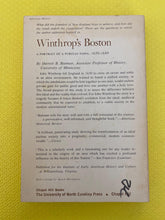 Load image into Gallery viewer, Winthrop's Boston A Portrait Of A Puritan Town 1630-1649 Darrett B. Rutman University Of North Carolina Press 1963
