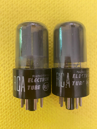 Matched Pair RCA 6SL7 6SL7GT Vacuum Tubes Valves Gray Bottle