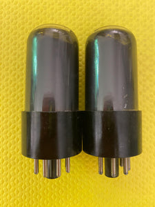 Matched Pair Raytheon 6V6 6V6GT Vacuum Tubes Valves Black Glass