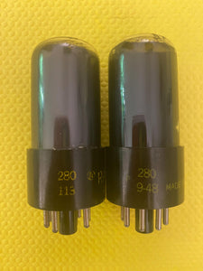 Matched Pair Raytheon 6V6 6V6GT Vacuum Tubes Valves Black Glass