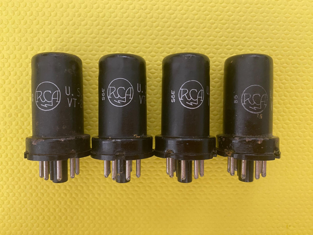 4 RCA 12SG7 VT209 VT-209 Vacuum Tubes Valves Milspec Large Logo Lot Of Four