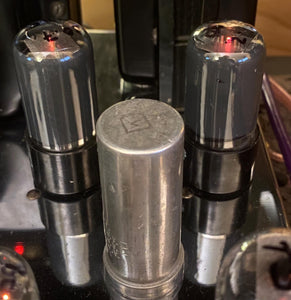 Matched Pair Sylvania 6V6 6V6GT JAN-CHS-6V6GT VT107A 6P6 6P6P Vacuum Tubes Valves Silver and Gray Milspec NOS-Testing