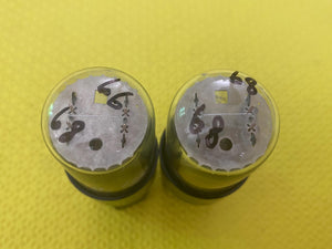 Matched Pair General Electric GE 6SN7 6SN7GTB Vacuum Tubes Valves Phono Preamp Grade Copper Support Rods Top Filament NOS NIB