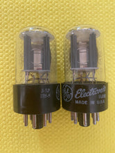 Load image into Gallery viewer, Matched Pair General Electric GE 6SN7 6SN7GTA Vacuum Tubes Valves Copper Support Rods
