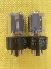 Load image into Gallery viewer, Matched Pair General Electric GE 6SN7 6SN7GTA Vacuum Tubes Valves Copper Support Rods
