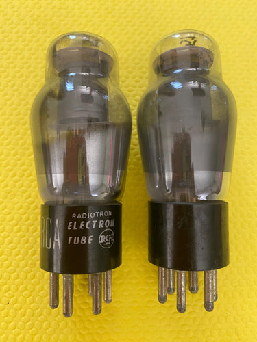 Matched Pair RCA Number / Type 41 #41 Vacuum Tubes Valves Gray Bottle