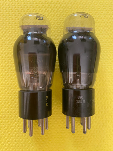 Matched Pair Ken-Rad Number / Type 41 #41 Vacuum Tubes Valves Black And Silver Bottle