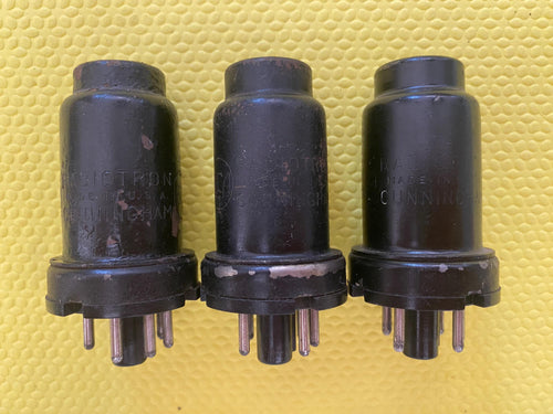 3 RCA 6C5 Engraved Bottle Vacuum Tubes Valves Lot Of Three