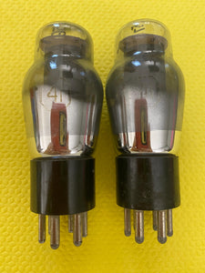 Matched Pair RCA Number / Type 41 #41 Vacuum Tubes Valves Gray Bottle