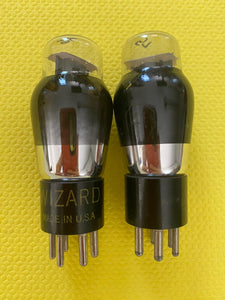 Matched Pair Ken-Rad Number / Type 41 #41 Vacuum Tubes Valves Black And Silver Bottle