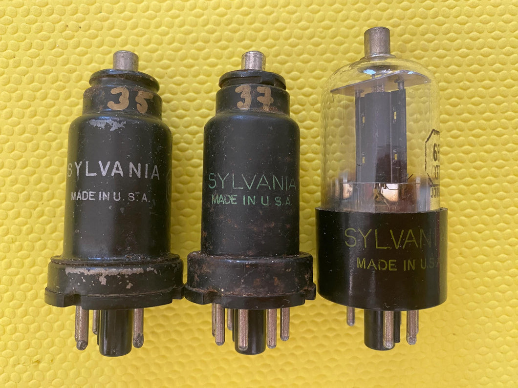 3 Sylvania 6F5 6F5GT Vacuum Tubes Valves Lot Of Three