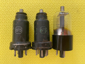 3 Sylvania 6F5 6F5GT Vacuum Tubes Valves Lot Of Three