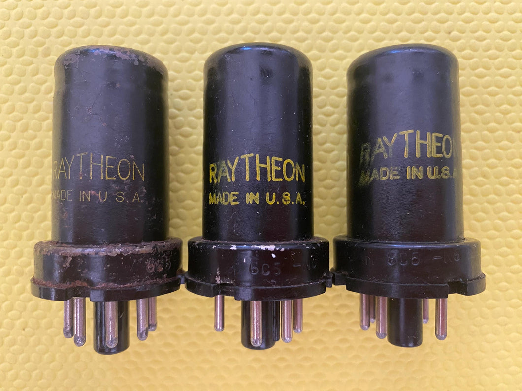 3 Raytheon 6C5 Vacuum Tubes Valves Lot Of Three