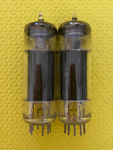 2 Sylvania 6BQ5 EL84 Vacuum Tubes Valves Black Plate O Getters Lot Of Two