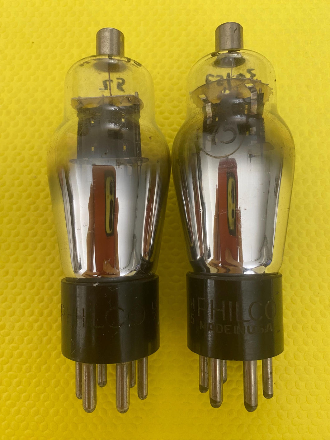 2 Philco Number / Type 75 #75 Vacuum Tubes Valves Engraved Base Lot Of Two