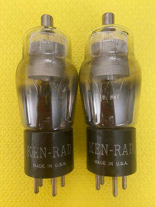 Matched Pair Ken-Rad Number / Type 35 Vacuum Tubes Valves