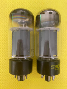 Matched Pair Sylvania 6L6 6L6GC Vacuum Tubes Valves