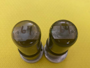 Matched Pair General Electric GE 25L6 25L6GT Vacuum Tubes Valves NOS-Testing
