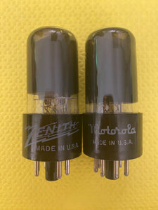 Matched Pair General Electric GE 25L6 25L6GT Vacuum Tubes Valves