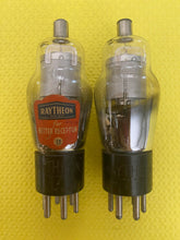 Load image into Gallery viewer, Matched Pair Raytheon Number / Type 77 #77 Vacuum Tubes Valves Engraved / Stamped Base Mesh Plate Variety
