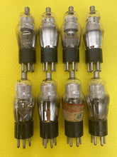 Load image into Gallery viewer, 8 Philco Number / Type 77 #77 Vacuum Tubes Engraved / Stamped Base Mesh Plate Variety Lot Of Eight

