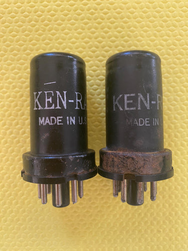 Matched Pair Ken-Rad 6SJ7 Vacuum Tubes Valves NOS-Testing