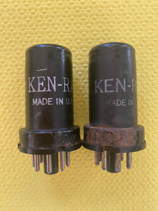 Matched Pair Ken-Rad 6SJ7 Vacuum Tubes Valves NOS-Testing
