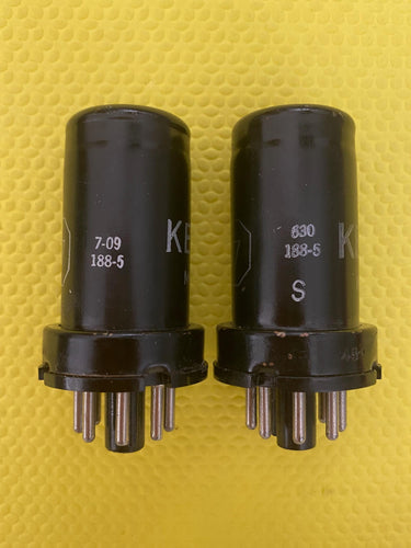 Matched Pair Ken-Rad 6SJ7 Vacuum Tubes Valves