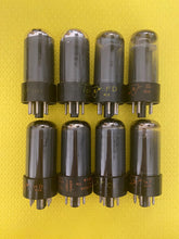 Load image into Gallery viewer, 8 Sylvania 25L6 25L6GT Vacuum Tubes Short Base Gray And Silver Bottles Lot Of Eight
