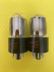 Matched Pair General Electric GE Red Label 6SN7 6SN7GTB Vacuum Tubes Valves Copper Support Rods Phono Preamp Grade