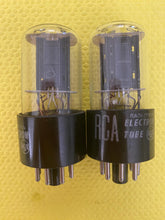 Load image into Gallery viewer, Matched Pair RCA 6SN7 6SN7GTB Vacuum Tubes Valves Black Plate
