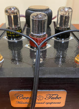 Load image into Gallery viewer, Matched Pair Sylvania 6SN7 6SN7GTB Vacuum Tubes Valves Black Wing Plate Silver Top Phono Grade
