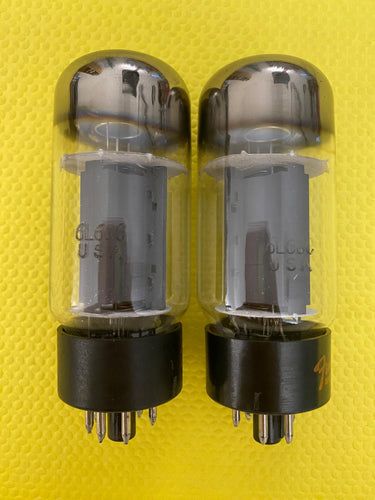 Matched Pair Sylvania 6L6GC 6L6 Vacuum Tubes Valves