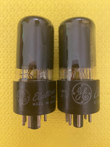 Matched Pair General Electric GE 25L6 25L6GT Vacuum Tubes Valves