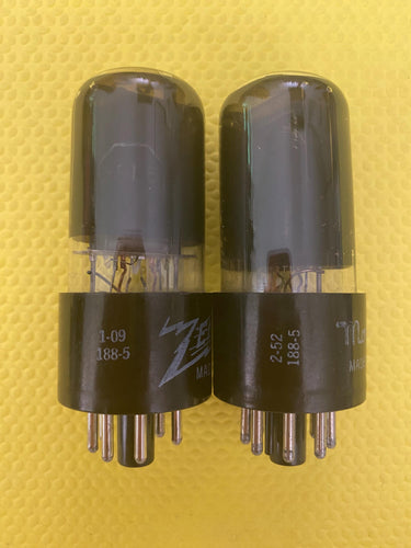 Matched Pair General Electric GE 25L6 25L6GT Vacuum Tubes Valves