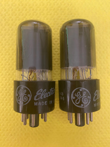 Matched Pair General Electric GE 25L6 25L6GT Vacuum Tubes Valves