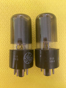 Matched Pair General Electric GE 25L6 25L6GT Vacuum Tubes Valves