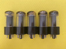 Load image into Gallery viewer, 5 General Electric GE 25L6 25L6GT Vacuum Tubes Valves Black Plate Clear Bottle Lot Of Five
