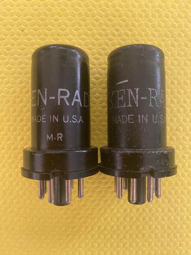Matched Pair Ken-Rad 6SJ7 Vacuum Tubes Valves NOS-Testing
