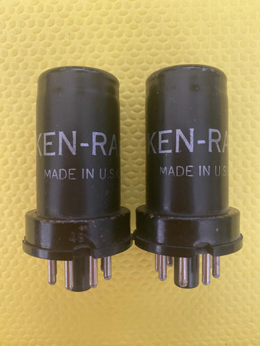Matched Pair Ken-Rad 6SJ7 Vacuum Tubes Valves NOS-Testing